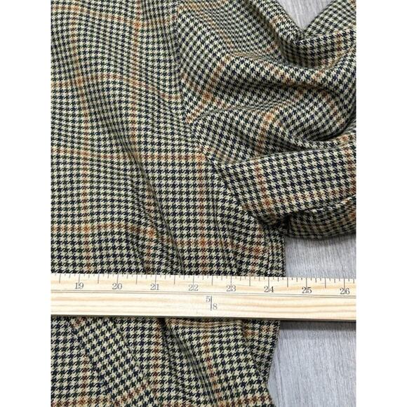Hickey Freeman Mens Jacket Button Up Long Sleeve Houndstooth Black Tan Size L - Picture 8 of 10